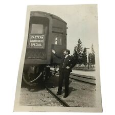 Eastern Lumbermens Special Train Found Photo Vintage 1930s Man Posing Snapshot picture