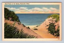 Nantucket MA-Massachusetts, Sand Dunes At The Spring, Vintage c1947 Postcard picture