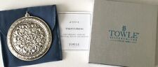 2004 TOWLE Sterling OLD MASTER MEDALLION Christmas Ornament Pouch & Box 3rd Ed picture