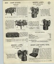 1918 PAPER AD 2 PG Guy's Dropper Justrite Acetylene Miners' Lamps & Lanterns  picture