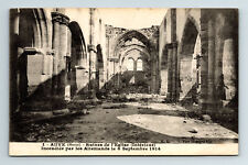 Post-WWI Postcard Auve France Ruins of Church Interior Sept 6, 1914 picture