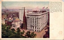 High View Metropolitan Life Insurance Co Home Office Building NYC Flags Postcard picture
