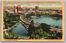 General Douglas Macarthur Park Wilshire Boulevard Westlake Shopping Postcard picture