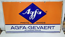 Old Agfa Photo Goods Authorized Dealer Double Sided Porcelain Enamel Sign Board picture