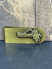 Vintage Marlboro Brass Money Clip Cowboy Stallion Horse Metal picture