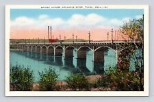 Old Postcard Bridge Across Arkansas River Tulsa Oklahoma OK picture