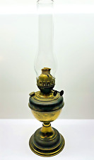 Vintage Duplex Brass Double Burner Oil Lamp With Clear Glass Chimney 20