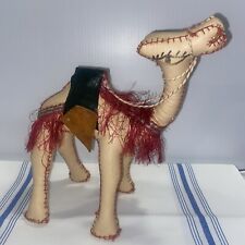 Vtg Arabian Dromedary Camel Hand Stitched Stuffed Leather Nativity Figurine 10