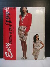 McCall's Easy Stitch 'n Save Pattern 6357 Miss Size A (8-10-12-14) Dress Jacket picture