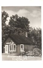 Historical Museum Grafton Vermont Fire Cart with Hose in Front  RPPC Postcard picture