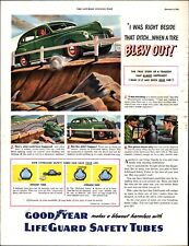 vintage car Good Year Life Guard Safety Tubes   Ad 1947   Full Page a4 picture