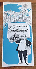 Vintage WIENER GASTLICHKEIT VIENNA HOSPITALITY brochure guide booklet pamphlet picture