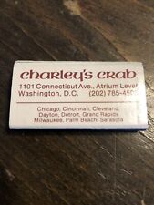 Vintage Matchbook Matchbox Charlie’s Crab Restaurant Washington DC a2 picture