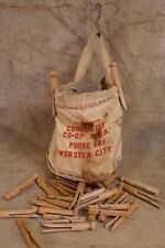Vintage Community Co-op Webster City Iowa Clothing Pin Bag + Pins picture