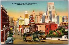 California Street Hill and Cable Car San Francisco California Building Postcard picture