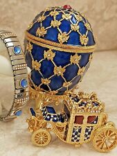 HIs and Her Couples gift Faberge Egg Jewelry box set HANDMADE 24k GOLD 10ct Diam picture