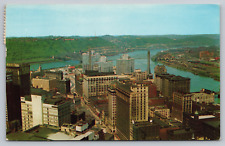 Pittsburgh PA-Pennsylvania, City Landscape, Golden Triangle, Vintage Postcard picture