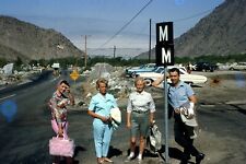 Original Slide 1960's Man & 3 Women Waiting For Ride Mountain Above Palm Springs picture