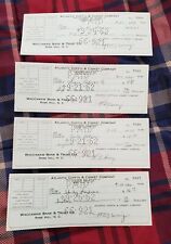 Four Antique Atlantic Coffin And Casket Company Cancelled Checks. 1960s. picture