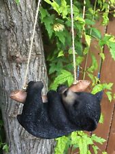 Black Bear Cub Figurine Hanging out in a Tree / Cottage Cabin Ornament/ Bear Lov picture