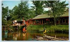 BALDWIN, Michigan MI ~ Roadside HURLEY'S LODGE Cottages 1968 Fishing Postcard picture