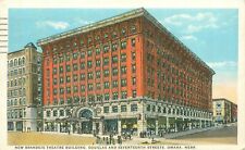 Omaha Nebraska New Brandeis Theatre Building 1924 White Border Postcard picture