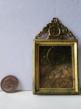 Antique Russian Orthodox BRASS AND BRONZE ICON Passionate MOTHER OF GOD MADONNA picture