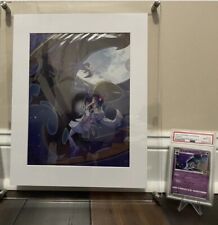 Pokémon Center Lillie/Lunala Wall Frame, with PSA 10 Card #17 25th Anniversary picture