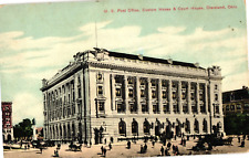 Post Office Custom House & Court House Cleveland Ohio Divided Postcard c1910 picture