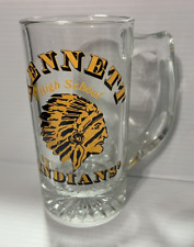 Kennett Missouri INDIANS  GLASS MUG 5 1/2 IN TALL - 3 IN WIDE - HEAVY picture