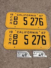 1947 1948 1949 1950 CA Truck License Plate Pair Restored DMV Clear +49 Tags picture