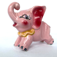 Vintage 1950s Thames Anthropomorphic Pink Ceramic Elephant Hand Painted Japan picture