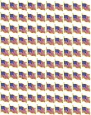 LOT OF 100 AMERICAN FLAG LAPEL PINS 0.75