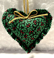 Vintage Handmade Plush HEART Ornament 5