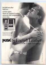 Musk by English Leather Cologne Sexy Woman in Lingerie 1987 Print Ad 8