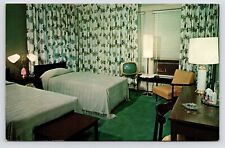 c1950s~MCM~Motel Hotel~Interior~Mid Centry Furniture~Albany New York~NY Postcard picture