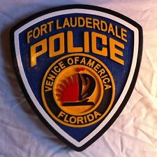 Police Fort Lauderdale Patch Sign 3D routed wood carved patch plaque Custom  picture