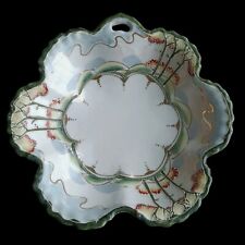 Vintage Hand Painted Scalloped Moriage Edge Porcelain 7.25