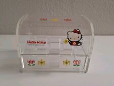 1994 Vintage Sanrio Hello Kitty Trinket  Jewelry Box Clear Acrylic Flowers Rare picture