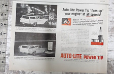 1959 Auto Lite Vintage Print Ad Spark Plugs Power Tip Low High Speed Car Repair picture