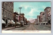 Findlay OH-Ohio, South Main Street Looking North, Antique Vintage c1909 Postcard picture