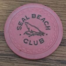 Seal Beach Club, Seal Beach CA $5 Casino Chip Gambling 1939 BEAUTIFUL RARE picture