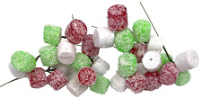 Vintage Christmas Sugared Candy Bon Bons Gumdrop Pick Sprays Plastic Ornament picture