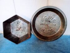 Swans Down Cake Flour & Bowie Pies Vintage Rustic Baking Tin Mold Pan Pie Plate picture