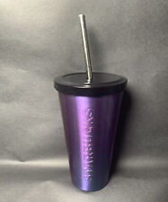 Starbucks Iridescent Purple Blue Cold Cup Stainless Steel Tumbler 16 oz FLAW picture