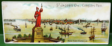 ST. JACOB'S OIL TRADE CARD Armstrong Brownsville PA ADVERTISING NY HARBOR Hoen picture