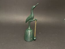 Japanese Green Cast Iron Japanese Green Hand Bell/Crane Design/chime picture