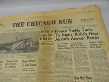 Dec. 5 , 1941 Chicago Sun Newspaper 2nd Issue WWII France Yields Tunis - 8R picture