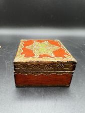 Florentine Hand Made Wooden Jewelry, Trinket Box Made In Italy Vintage  picture