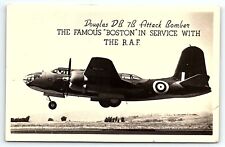 1940s WW2 DOUGLAS DB 7B BOSTON R.A.F. ATTACK BOMBER  RPPC POSTCARD P2806G picture